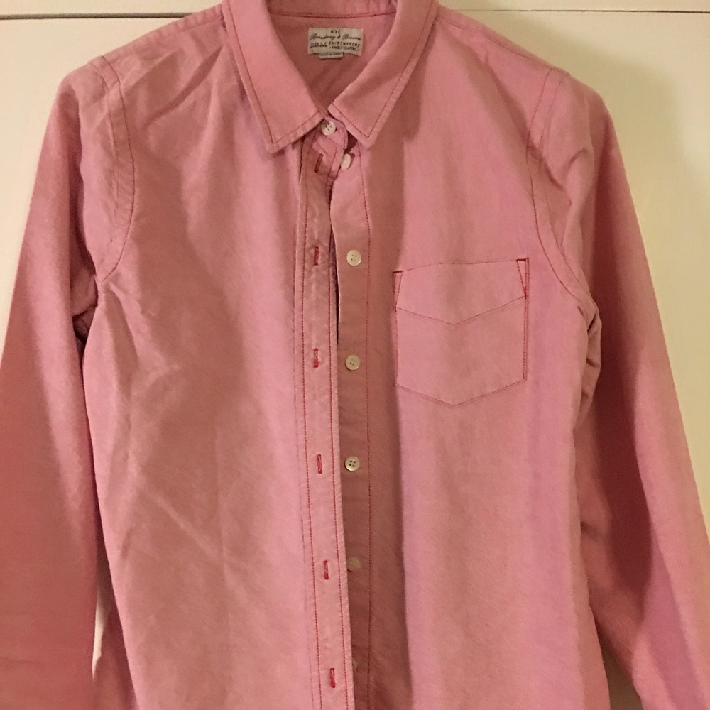 Broadway & Broome Cotton dark pink button down